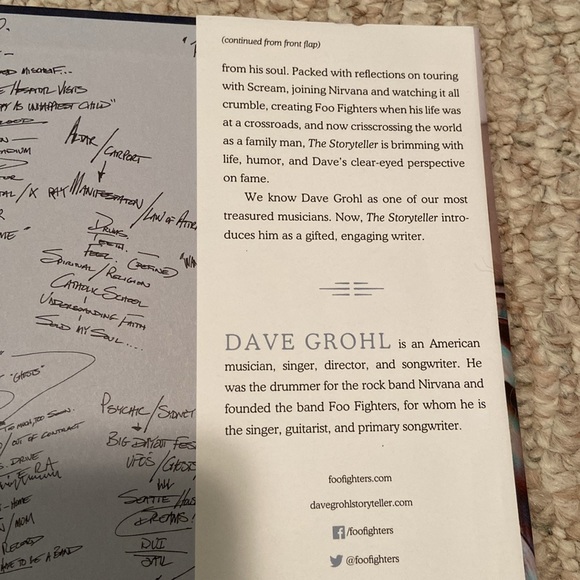 Dave Grohl the Storyteller Tales of Life and Music - reading - book - rock - Picture 5 of 5